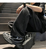 Riolio  New Straight Jeans men Elastic waist Spring New Vintage Casual Baggy Jeans Korean Youth Trousers Classic Wide Leg Denim Pants