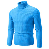 Riolio New Men's Turtleneck Sweater Casual Men's Knitted Sweater Warm Fitness Men Pullovers Tops