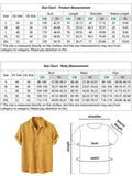 Riolio Men's Shirt Corduroy Short Sleeve Blouses Casual Solid Streetwear Shirts Summer Ribbed Plain Button Y2K Tops