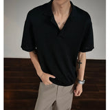 Riolio  Men's Cotton Polo Shirt Simple Plain Striped Short Sleeve Comfortable Casual Summer Wear T Shirt Breathable Fashion Top