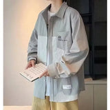 Riolio  Men's Spring and Autumn New Long Sleeve Shirt Men's Top Clothes Rascal and Handsome Casual Inch Coat Trendy and Versatile