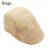Riolio Men Berets Cap British Style New Autumn Summer Linen Hats Fashion Flat Caps Classic Vintage Gatsby Cabbie Cap Chapeau Homme