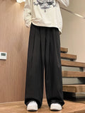 Riolio Ice Silk Linen Straight Casual Pants Men Summer Thin Loose Wide Leg Straight Long Trousers Japanese Lazy Popular 2024 New