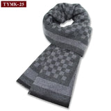 Riolio  Luxury Scarf Man Winter Warm Wool Scarf For Men Cashmere Scarves Casual Plaid Male Long Pashmina Outdoor Shawls Man Muffler Gift