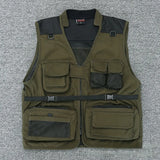 Riolio  New Tactical Photography Vest Cool Multi-Pocket Printed Vest Outdoor Fishing Group Advertising Vest Loose Fit Zipper Closure...