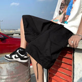 Riolio  7-point Men Summer Thin Japanese Workwear Wide-leg Loose Over-knee Shorts