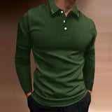Riolio  Autumn Men's Sports Fitness Casual Collar Long Sleeve Polo
