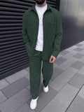 Riolio Spring and autumn 2025 new European and American men's corduroy long-sleeve jacket, fashion, casual and high-quality trousers