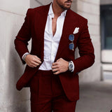 Riolio Linen Suits For Men Wedding 2 Piece Set Single-Breasted Luxury Notched Lapel Top+pants  Trajes Elegante Para Hombre