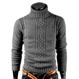 Riolio Autumn Winter Men's Warm Sweater Long Sleeve Turtleneck Sweater Retro Knitted Sweater Pullover Sweater