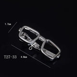 Riolio  Fashion Tie Clip For Men Novelty Personalized Necktie Bars For Shirts Tie Clip Glasses Feather Beard Key Collar Clip Silver Bars