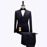 Riolio  Men's Suit Double-breasted Men's Two-piece Set - New Business Casual Suit  Suits for Men Men's Wedding Dress