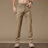 Riolio  Autumn Men's Clothing Business Trousers Men Straight Casual Pants Men's Pants Cotton Black Gray Khaki Brand