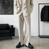 Riolio Pants Men Trousers Casual Autumn New Arrival Front-slit Fashion Straight High Street Office Clothes Simple Business Harajuku
