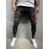 Riolio Men High Waist Fashion Jean Spring Summer Boyfriend Motorcycle Street Wear Skinny Casual Denim Pants Jeans Straight Trousers