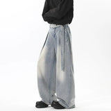 Riolio  Vintage Wash Light Blue Relaxed Fit Jeans 2025 New Arrival High Quality Distressed Denim Pants for Men Streetwear Fashion Youth