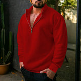 Riolio  New Men's Half Zipper Sweatshirts Thicker Pullover for Male Hoody Man Sweaters Autum Spring Solid Color Turtleneck Tops