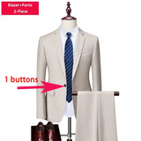 Riolio  M-6XL ( Jacket + Vest + Pants ) Boutique Pure Color Mens Business Formal Suit 3Piece Set and Two-piece Set Groom Wedding Dress