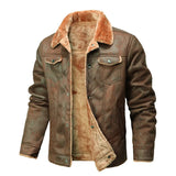 Riolio Brand Slim Genuine Leather Bomber Jacket Business Men Leather Flights Jacket Warm Pilot Coats High Quality Leather Jackets men