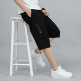 Riolio  Summer Men Pure Cotton Casual Loose Outerwear Fashionable Breathable Thin Cropped Pants