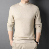 Riolio  Brand New Men's Cashmere Sweater Half Turtleneck Men Sweaters Knit Pullovers for Male Youth Slim Knitwear Man Sweater