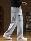Riolio Autumn Big Pocket Men's Cargo Casual Pants Cotton Drawstring Baggy Straight Sweatpants Fashion Streetwear Hip Hop Male Trousers