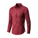 Riolio Men's Long Sleeve White Shirt Casual Business Formal Slim Fit Korean Style Professional Work Shirt Wrinkle-free Ironing