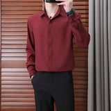Riolio  Capable Temperament Handsome Turn-down Collar Men's Clothing Button Man Shirts Loose Office Lady Fashion Casual Spring Summer