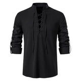 Riolio  Spring Summer Men's Linen Shirts Casual Men Long Sleeve Button Loose Henley Shirts Fashion Man Beach Breathable Shirts Clothing