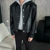 Riolio American Street High-end Coat Trendy Leather Jacket Korean Elegant 2025 Spring Men's New PU Lapel Slim Loose Jacket Aesthetic