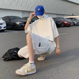 Riolio  Trendy Couple Matching Short Sleeve Zipper T-Shirt Set Loose Men's Spring Summer Fashion Brand Casual Workwear Clothing