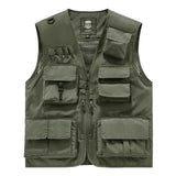 Riolio Outdoor Casual Fishing Vest Photography Spring and Autumn Men's Vest Multi-Pocket Tooling Quick-Drying Vest Cotton Workwear