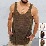 Riolio  Summer Men Sleeveless Shirt Bodybuilding Gym Tank Top Man Basketball Knitted Tops Slim Casual Vest Sport Singlets Male Clothing