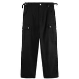 Riolio Cargo Pants Men High Street Retro Casual Large Pocket Overalls High Waist Loose Straight Tube Draped Wide Leg Pants For Women