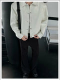 Riolio American Street High-end Coat Trendy Leather Jacket Korean Elegant 2025 Spring Men's New PU Lapel Slim Loose Jacket Aesthetic