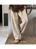Riolio New Japanese Retro Men Casual Pants Luxury Draped Wide Leg Leisure Solid Color Straight Trousers High Quality Elegant Sweatpants