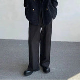 Riolio American Elegant Blazer Coat Autumn Winter High-end Wool Suit Men's Korean Style Loose Double-breasted Suit Vintage Jacket Chic
