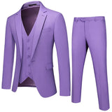 Riolio  M-6XL Double Vent Mens Suit ( Blazer+Vest+Pants) Solid Color Formal Office Business Suit Three-piece Groom's Wedding Dress Party