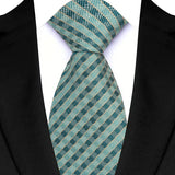 Riolio  Luxury 8CM Mens Necktie Green Color Floral Paisley Ties For Man Groom Jacquard Woven Neck Tie For Business Wedding Party