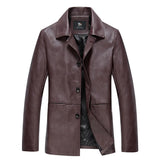 Riolio Men Soft PU Leather Jacket Male Business Leather Jacket Casual Coats Man Jaqueta Masculinas Inverno Couro Large Size XXXL 4XL