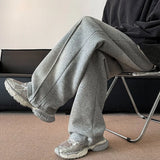 Riolio Men's Sweatpants High street patchwork Straight pants Korean Fashion  Wide Leg Straight Loose Track Pants Male Casual Trousers
