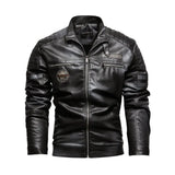 Riolio PU Male Faux Leather Blazers High Quality Leather Jacket Men's Fashion Jackets New Casual Male Stand Collar PU Leather Jackets