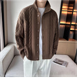 Riolio New Korean Style Jacquard Men Cardigan Jackets Fashion Luxury Knitted Button-down  Long Sleeve Sweater Coat Winter Warm Knitwear