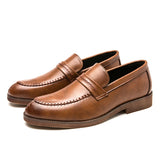Riolio  High Quality Social Leather Shoes Men Flat Casual Business Leather Shoes Male Classic Men's Loafers Office Dress Shoes