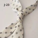Riolio  New Arrival 8CM Navy Striped Neck Ties For Men Adult Luxury Vintage White Floral Block Neckties Wedding Casual Shirt Cravat