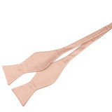 Riolio  Men's Adjustable Satin Self Bow Tie Handmade Solid Color Polyester Smooth Bowtie Classic Business Wedding Party Tie Bowknot Gift