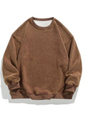Riolio 360G Heavy Cotton Oversized Sweatshirts Men/Women Korean Fashion Couples Crew-Neck Vintage Washed Y2K Hoodie Loose Pullover Tops