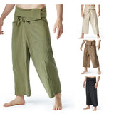 Riolio New Summer Daily Thai Fisherman Linen Pants Men's Women's Loose Yoga Pirate Harem Pants Baggy Hosen Homewear Quick-Dry Trousers