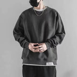 Riolio  Patchwork Pullovers Korean Simplicity Handsome Loose Street Casual Fashion T-Shirts Women's Clothing Casual Round Neck Solid