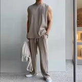 Riolio  Sports Vest Vest Suit Men Sleeveless T-shirt Summer Quick-drying Loose Trousers